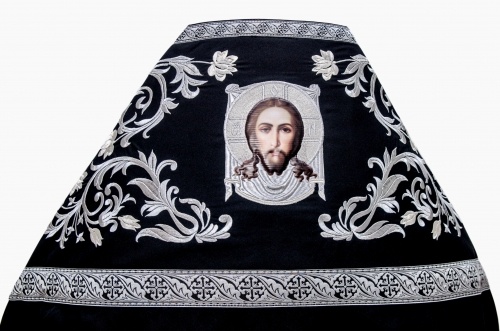 Priest Vestments Embroidered on Gabardine, "Rose" Embroidery with Sewn Braid