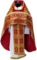 Priest Vestments Combined from Brocade "Kyiv Cross" with Embroidered Epitrachelion, Embroidery "Rose"