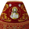 Priest Vestments Combined from Brocade "Kyiv Cross" with Embroidered Epitrachelion, Embroidery "Rose"