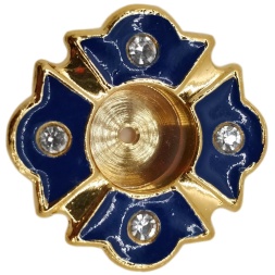 Capsule with Enamel Ф2, 8cm Blue Enamel, Gilded