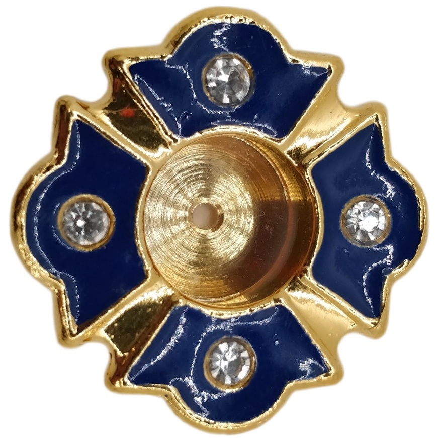 Capsule with Enamel Ф2, 8cm Blue Enamel, Gilded
