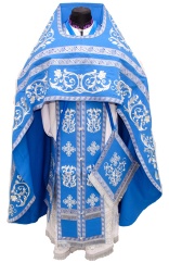 Priest Vestments, embroidered on gabardine, embroidery "Rose" with sewn galloon