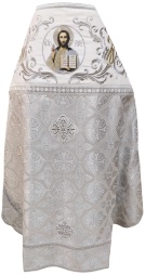 Priest Vestments Combined from Brocade "Kyiv Cross" with Embroidered Epitrachelion, Pattern "New Design"