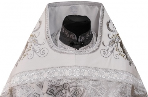 Priest Vestments Combined from Brocade "Kyiv Cross" with Embroidered Epitrachelion, Pattern "New Design"