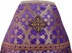 Priest Vestment, Brocade "Ukrainian Cross" with Sewn Braid