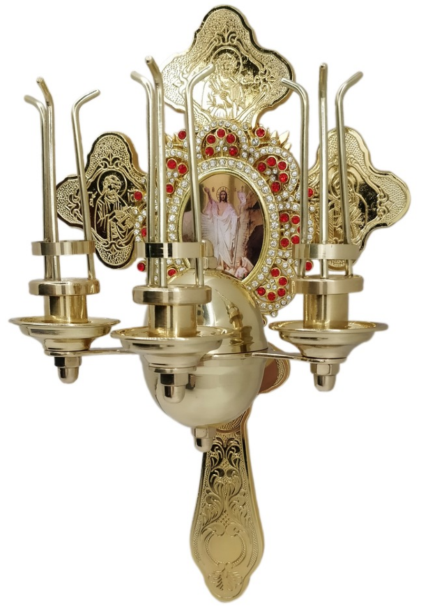 Paschal Triple Candle Holder with Icon
