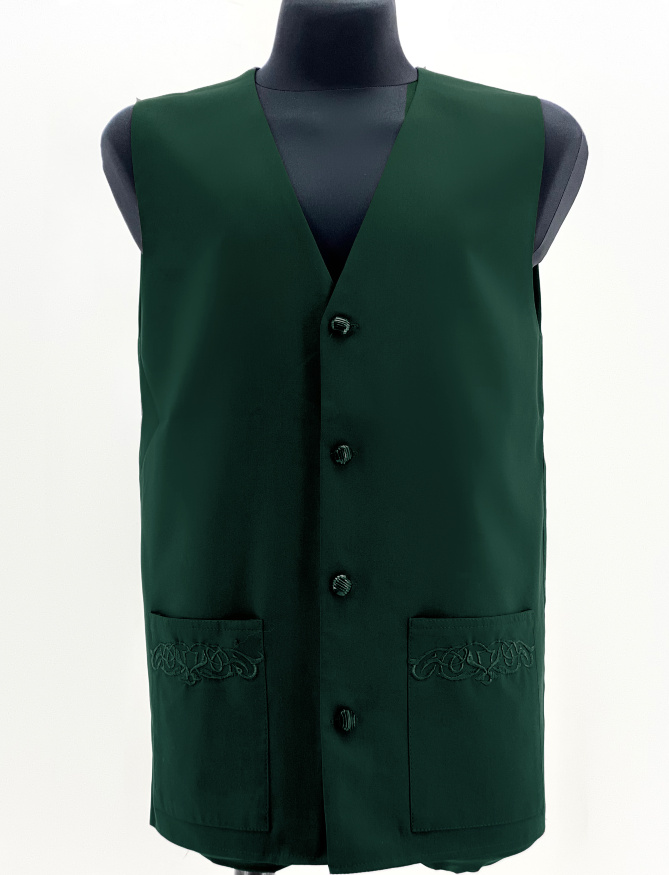 Vest with Embroidery, Wet Silk Fabric