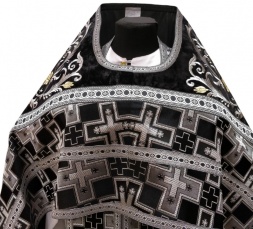 Priest Vestment Combined with Brocade "Patriarchal Cross", with Embroidered Epitrachelion, Embroidery "Rose"