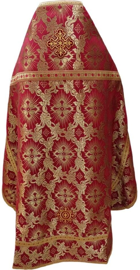 Priest Vestments, Brocade "Solar Cross" with Sewn Galloon