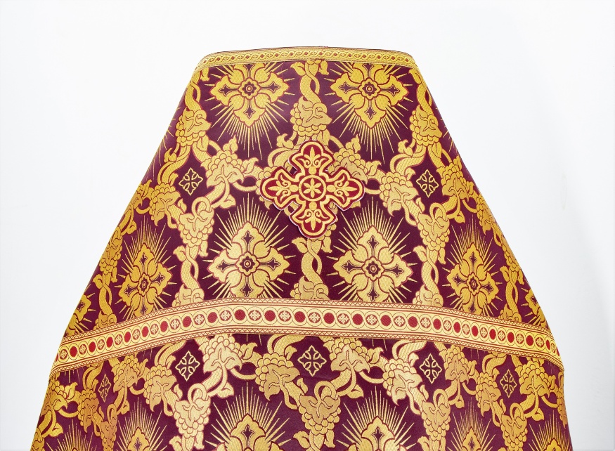 Priest Vestments, Brocade "Solar Cross" with Sewn Galloon