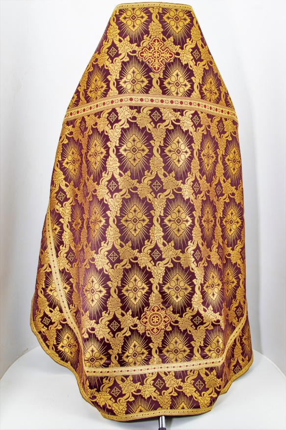Priest Vestments, Brocade "Solar Cross" with Sewn Galloon