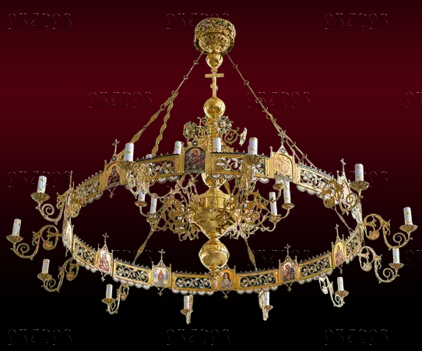 Chandelier with Choros, 1 Tier, 12 Candles (No. 89)