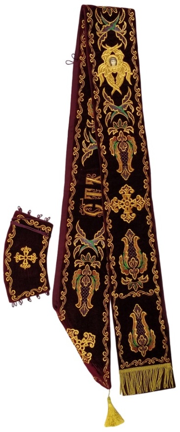 Double Orarion with Cuffs Embroidery Angel