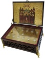 Reliquary for 13 capsules with an icon of the Venerable Fathers of Glinsk, 27×19 cm