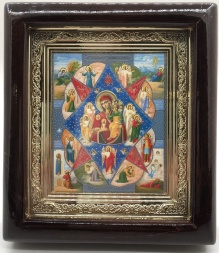 Icon of the Mother of God "Burning Bush" 18.5x17