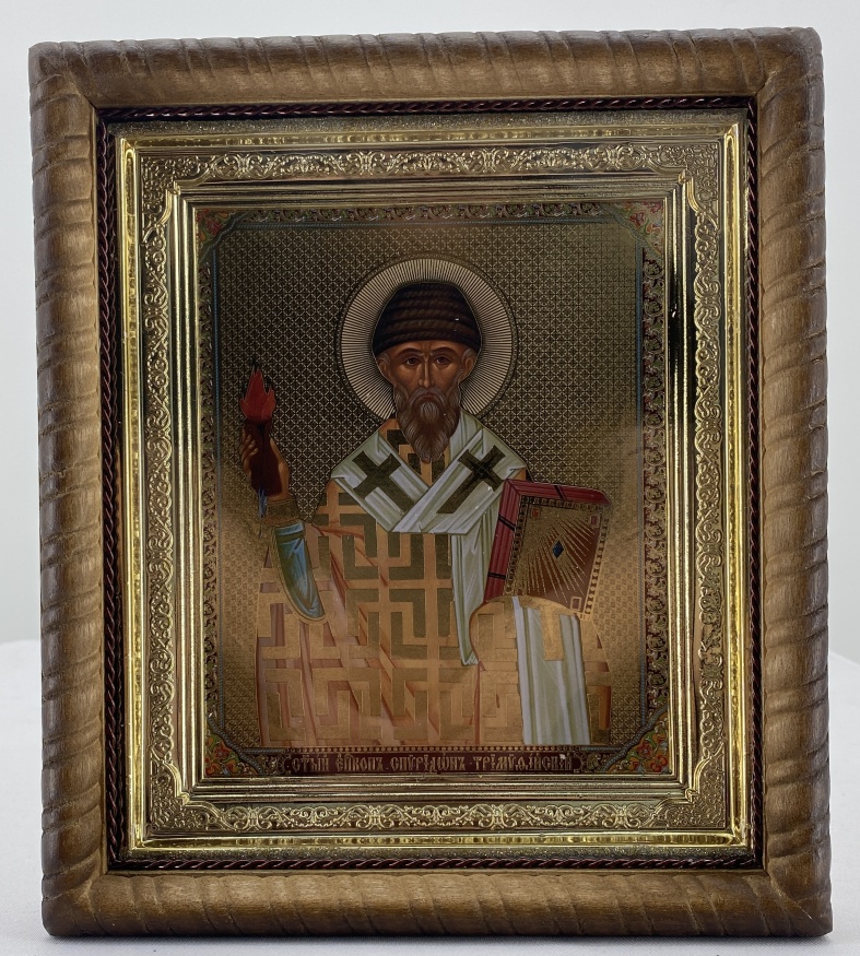 Icon of Saint Spyridon of Trimythous (waist-length) 22.5×25.5