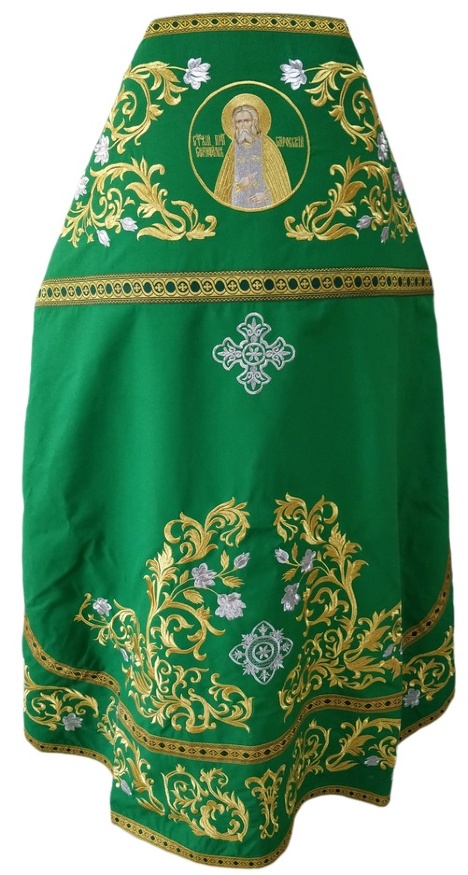 Priest Vestment, Embroidered on Gabardine, Embroidery "Rose" with Sew-on Galloon