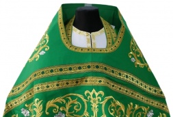 Priest Vestment, Embroidered on Gabardine, Embroidery "Rose" with Sew-on Galloon