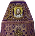 Priest Vestments Combined Brocade "Byzantine Cross" with Embroidered Epitrachelion, Embroidery "Circle"