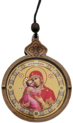 Round Pendant with Icon 7.8×6 cm
