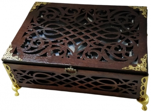 Reliquary for 13 capsules with an icon of the Venerable Fathers of Hlynsk 27×19 (height 11cm)