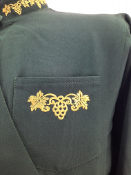 Podryasnik with Embroidery, Greek Style, Gabardine Fabric