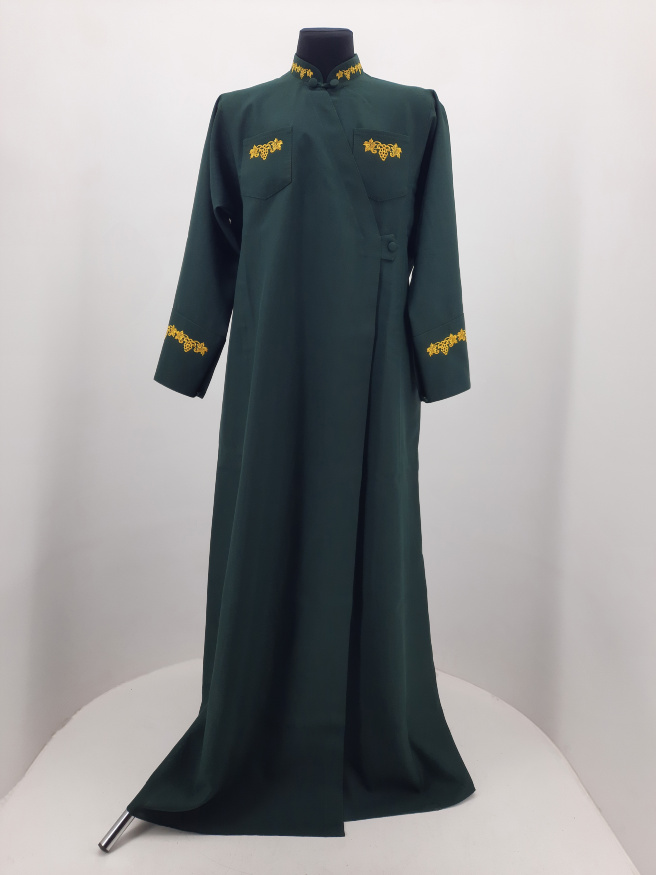 Podryasnik with Embroidery, Greek Style, Gabardine Fabric