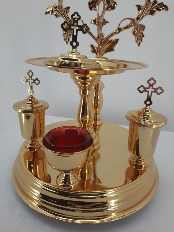 Casting Dish, Gilded, Diameter 31cm, Height 43cm