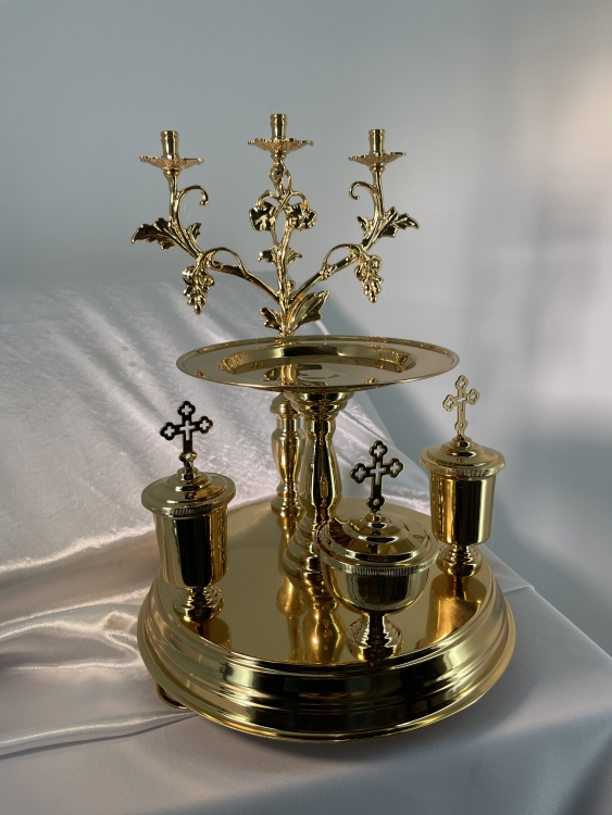 Casting Dish, Gilded, Diameter 31cm, Height 43cm