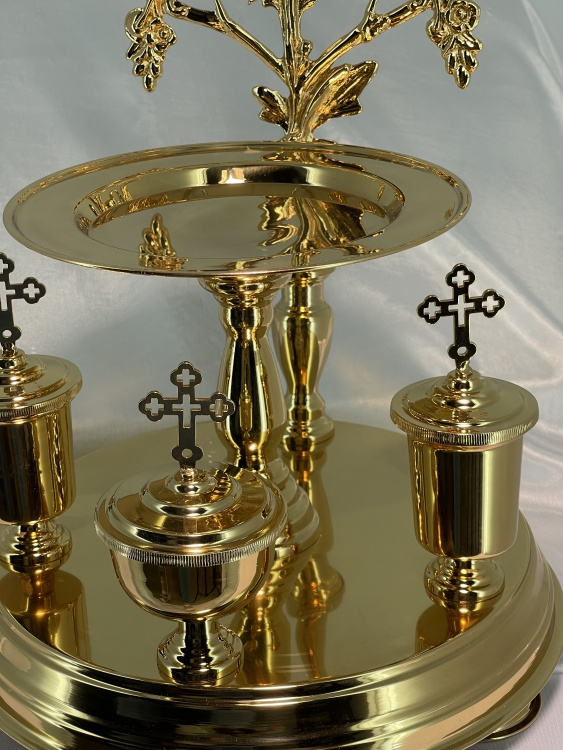 Casting Dish, Gilded, Diameter 31cm, Height 43cm