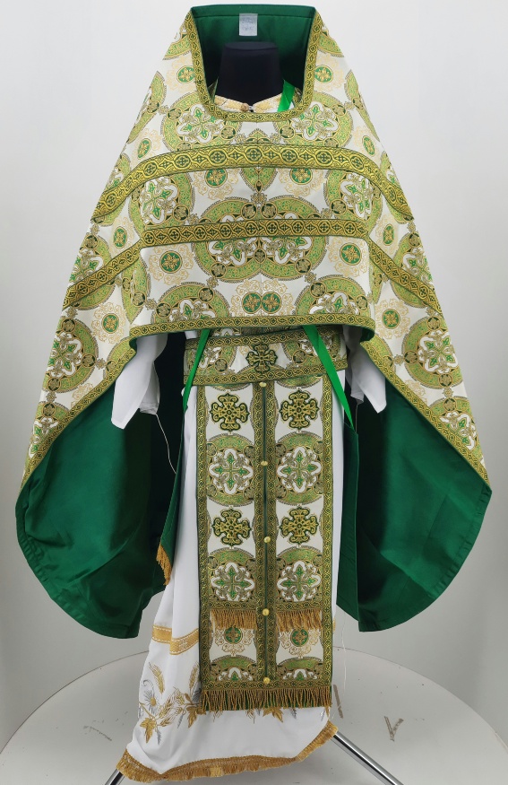Priest Vestments, made of Turkish brocade, with attached galloon