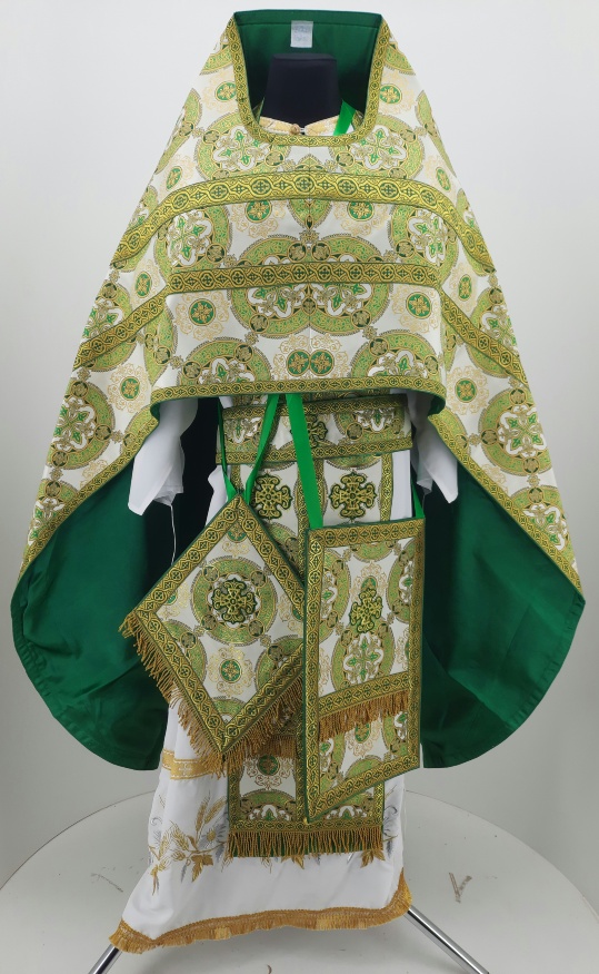 Priest Vestments, made of Turkish brocade, with attached galloon