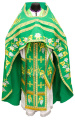 Priest Vestment, Embroidered on Gabardine, Embroidery "Lily" with Sewn Decorative Braid