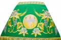 Priest Vestment, Embroidered on Gabardine, Embroidery "Lily" with Sewn Decorative Braid