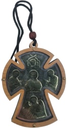 Pendant Cross with Attendant Saints (bronze)