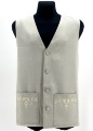 Vest with embroidery, linen-gabardine fabric