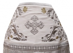 Priest Vestment Combined Brocade "Pokrovsky Cross" with Embroidered Epitrachelion, "Rose" Pattern