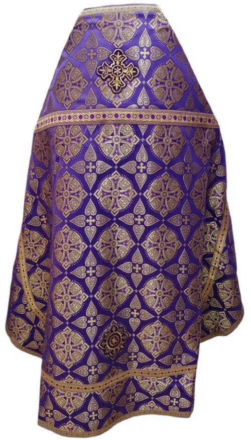 Priest Vestments, Brocade “Floriv Cross” with Sewn Galloon