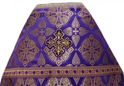 Priest Vestments, Brocade “Floriv Cross” with Sewn Galloon