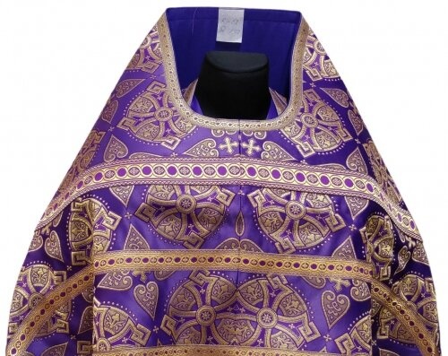 Priest Vestments, Brocade “Floriv Cross” with Sewn Galloon