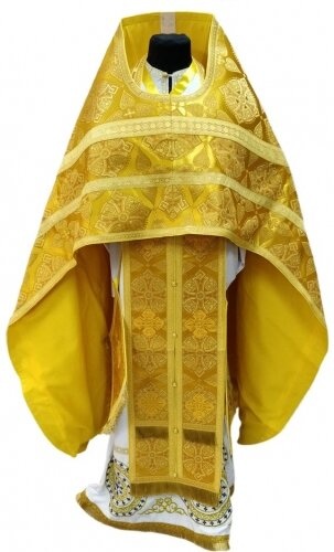 Priest Vestments, Brocade “Floriv Cross” with Sewn Galloon