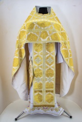 Priest Vestments, Brocade “Floriv Cross” with Sewn Galloon