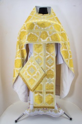 Priest Vestments, Brocade “Floriv Cross” with Sewn Galloon