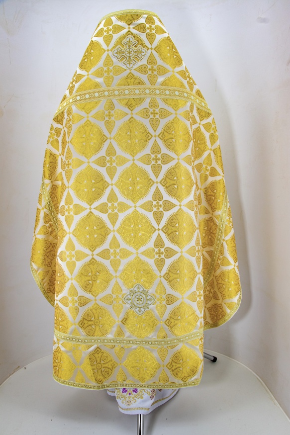 Priest Vestments, Brocade “Floriv Cross” with Sewn Galloon