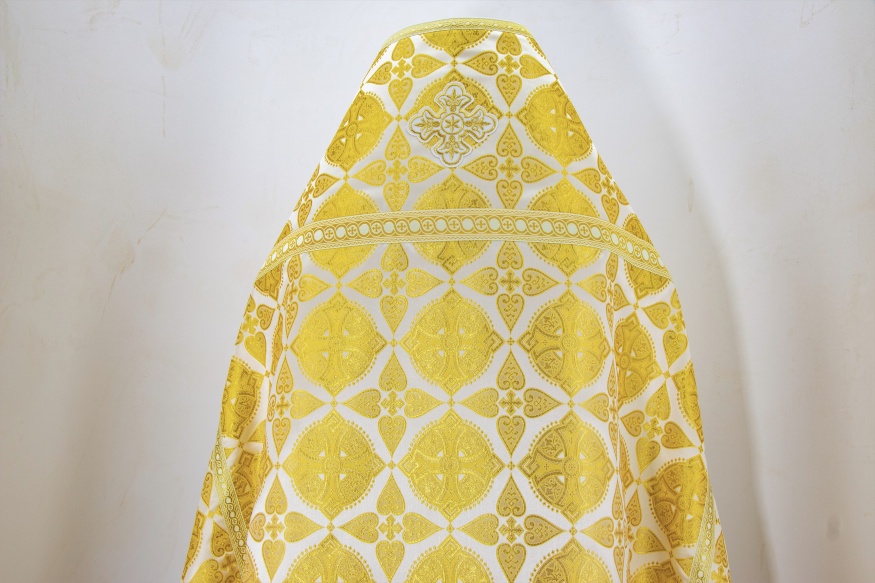 Priest Vestments, Brocade “Floriv Cross” with Sewn Galloon