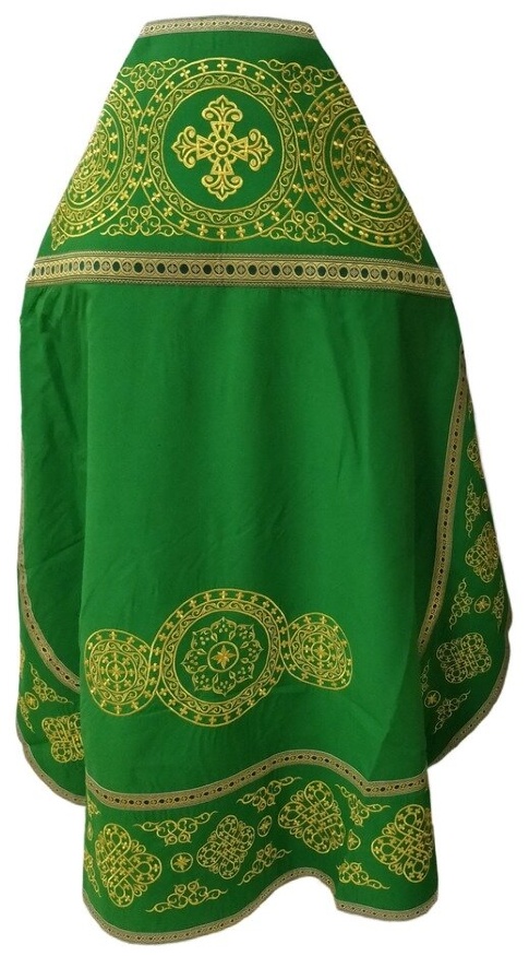 Embroidered Priest Vestment on Gabardine, Embroidery "Circle" with Sewn-On Galloon