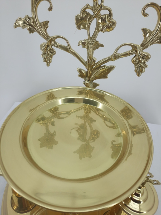 Brass Liturgical Dish, diameter 31 cm, height 43 cm, No. 2