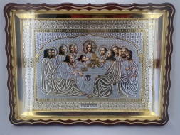 Icon Last Supper 55×41 (wooden frame) patina