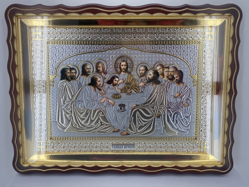 Icon Last Supper 55×41 (wooden frame) patina