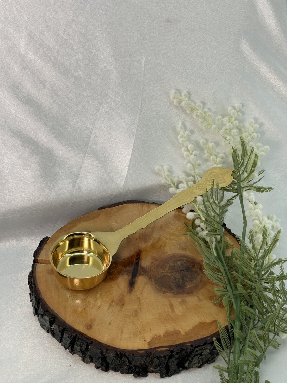 Gilded Liturgical Spoon for Warm Water, 18.5×7.5 cm, height 3 cm